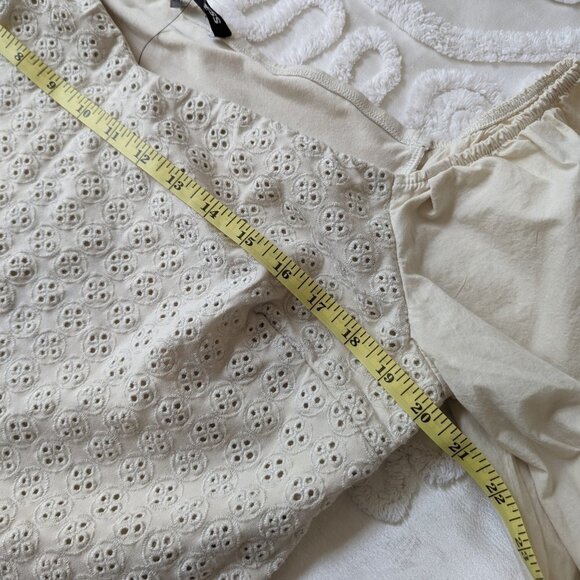 NWT Express eyelet puff sleeve cropped blouse XL - Picture 4 of 7